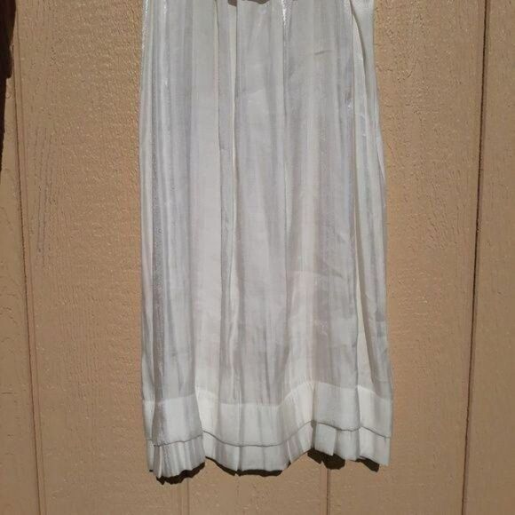 Vintage Glam Swing Dress M Sleeveless 3D Pleated Shimmering Pearl Ruffle Hem - Picture 5 of 8